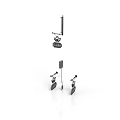 Modern Kitchen Interior With Hanging Rod Hooks And Cabinet Handles