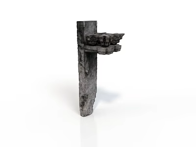 Ancient Architectural Stone Bracket with Intricate Carvings and Traditional Design Details 3d model