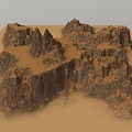 Terrain Barren Mountain Range Canyon Geopark Mountain Cliff Valley Peak Plateau 3d model