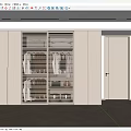 Modern Wardrobe Design With Slatted Doors And Neutral Tone Storage Interior Cabinets
