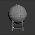 Spherical Industrial Equipment With Metal Storage Tank And Ladder Access Stand