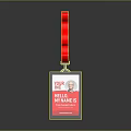 Clear ID Card Holder With Red Lanyard For Professional Use And Secure Clip Design