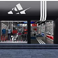 Modern Clothing Store Interior With Colorful Apparel Window Display And Red Blue White Fashion Racks