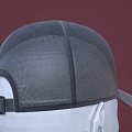 Dark Baseball Cap With Mesh Panel And Button On Mannequin 3d model