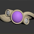 Elegant Stylish Beige Ring with Purple Gemstone and Side Clear Stones