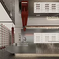 Spacious Modern Sales Office Interior With Glass Partitions And Metal Design