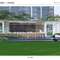Modern Pergola Design In Outdoor Garden With Green Lawn And Trees