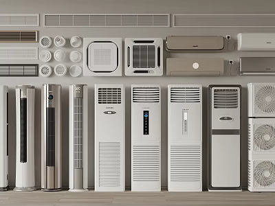 Assorted Air Conditioners and Fans Collection With Multiple Models and Modern Designs 3d model