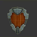 Medieval Shield With Metal Frame Wooden Center And Decorative Rivets Design