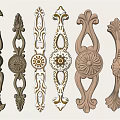 European-style Handle Carved Door Handle 3d model