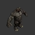 Parasitic Creature With Yellow Top On Gray Muscular Shoulder Featuring Red Details