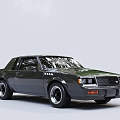 American Retro Car Buick Muscle Car Sedan 3d model