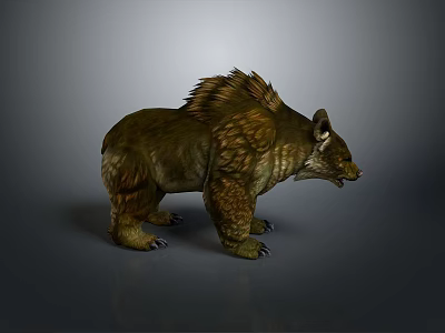 Brown Bear Themed Plush Toy With Standing Posture And Gray Background For Daily Use 3d model