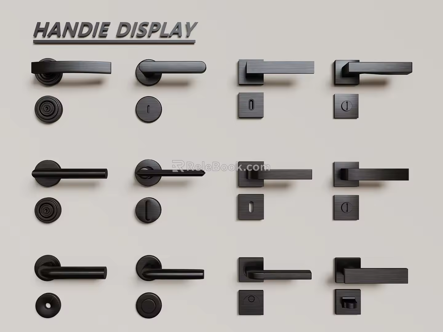 Modern Hardware Door Handle Metal Handle 3d model