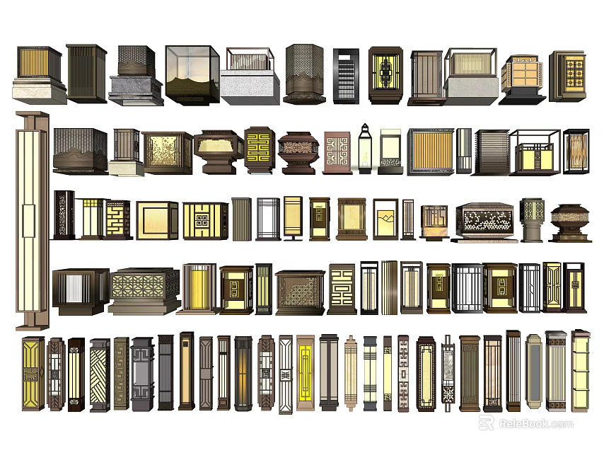 Various Outdoor Lights With Different Styles And Designs For Exterior Use 3d model