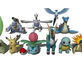 Modern game character Pokémon 3d model