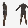 Medieval Style Long Sleeve Costume With Brown And Dark Patterned Design Front Back View