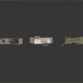 Military Style Storage Shelves And Cabinet With Boxes Rolled Items Lantern And Books