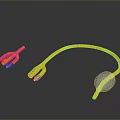 Orange Flexible Medical Tubing With Transparent Balloon Tip And Connectors