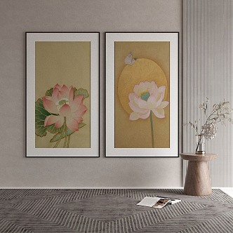 New Chinese Plant Painting Decorative Painting 3d model