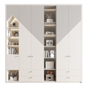 Modern Wardrobe Children's Wardrobe Bookcase Decorative Cabinet 3d model