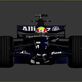 Dark Blue Williams Formula 1 Car with Driver Helmet and Rexona AT&T Logos