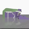 Modern Cylindrical Play Equipment With Circular Top Light Transparent Curtains Red Base And Open Design
