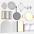 Different Decorative Mirrors with Various Shapes and Frame Styles for Home 3d model
