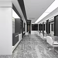 Modern Beauty Salon Interior Design With Marble Floors White Chairs And Mirrors