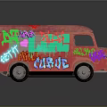 Pink Truck With Colorful Graffiti Art Love Curse And Vibrant Designs