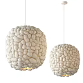 Handwoven Wool Pendant Lights Modern Round And Cylindrical Design With Warm Glowing Light