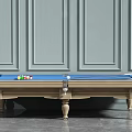 Classic Billiard Table With Blue Felt Colorful Balls And Gray Paneled Walls