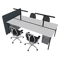 Modern Office Workstation Desk With Privacy Divider And Comfortable Task Chairs For Workspace 3d model