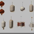 Collection of Traditional and Modern Hanging Lanterns in Various Designs and Colors