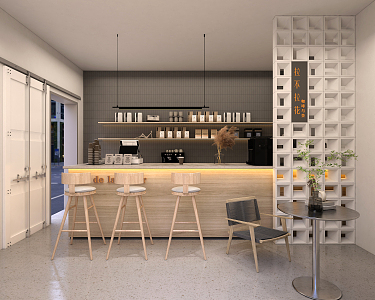 Modern coffee shop 3d model