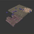 Modern Urban Ground With Damaged Brick Floor And Scattered Broken Bricks