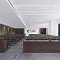 Spacious Conference Room Interior With Black Folding Chairs Large Screen And Wooden Walls