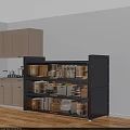 Modern Kitchen Interior Featuring White Cabinets And Open Storage Shelves