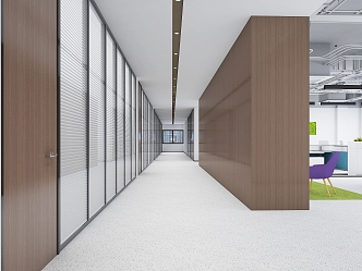 Modern aisle office aisle glass partition glass high partition louver glass partition wall 3d model