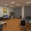 Modern Public Service Hall Interior With Service Counters White Chairs Tile Floor And Wall Posters