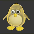 Cute Penguin Toy With Big Eyes Blue Body White Belly Yellow Beak Feet
