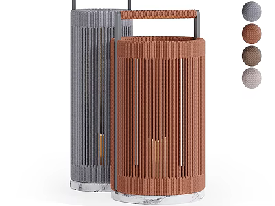 Stylish Modern Table Lamp With Ribbed Design Gray Brown Color Options And Transparent Base 3d model