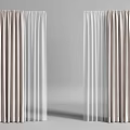 Modern Beige And White Curtains With Soft Flowing Fabric For Home Decor