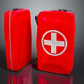 Two Red First Aid Kits With White Cross Symbol And Portable Design 3d model