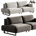 Modern Gray Upholstered Two-Seater Sofa With Sleek Design And Metal Legs