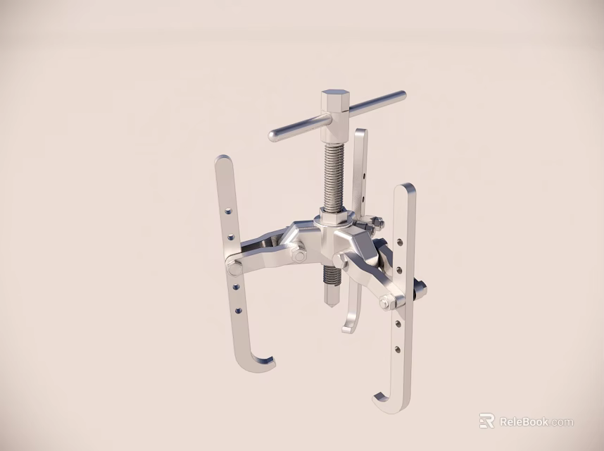 Stainless Steel Adjustable Mechanical Clamp Tool With Screw And Brackets 3d model 