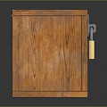 Orange Wooden Box With Natural Wood Grain And Golden Metal Lock