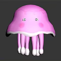 Cute Pink Mushroom Shaped Kids Furniture Stool With Happy Face Design