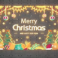 Festive Christmas And New Year Decorations With Trees Gifts And String Lights