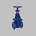 Blue Industrial Gate Valve With Flanged Ends And Heavy Duty Structure 3d model